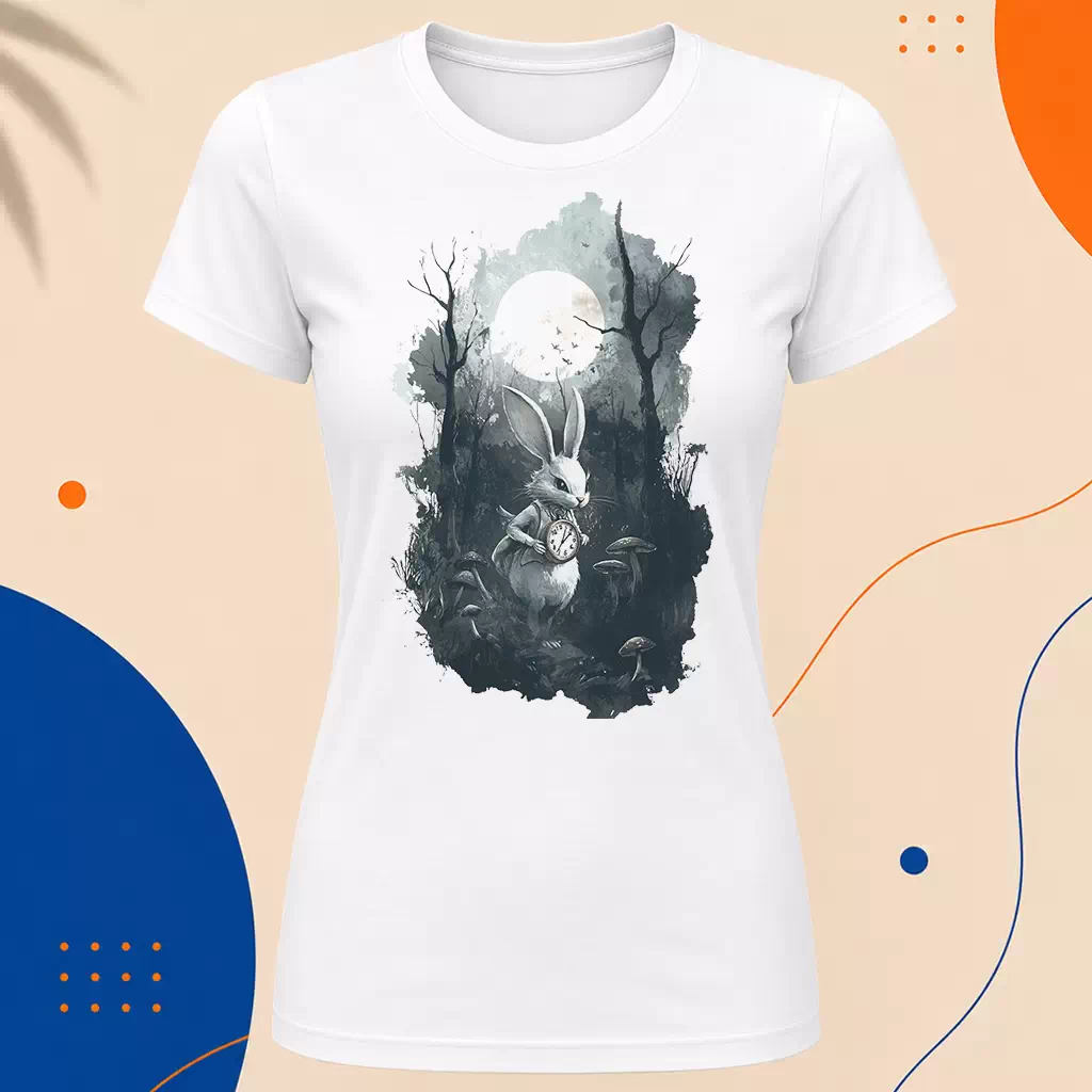 Dámské tričko - Bílý králík – White Rabbit
